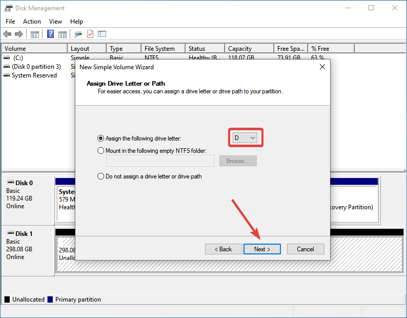 Asigne la letra de la unidad para corregir que Windows 11 no reconozca el disco duro externo