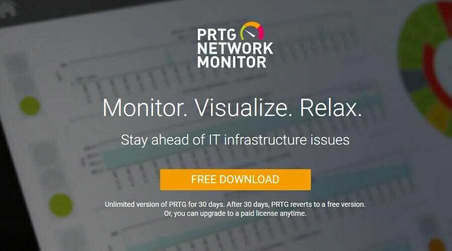 Софтуер за наблюдение на PRTG сървър
