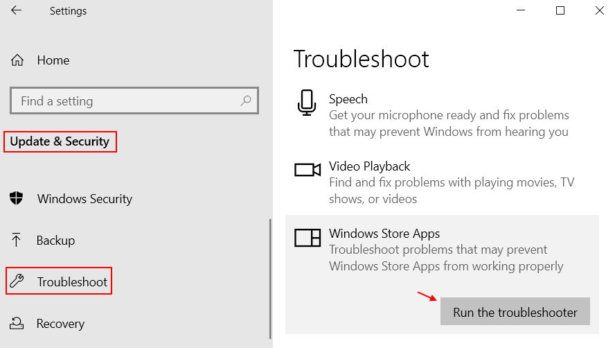 Windows Store Troubelshooter