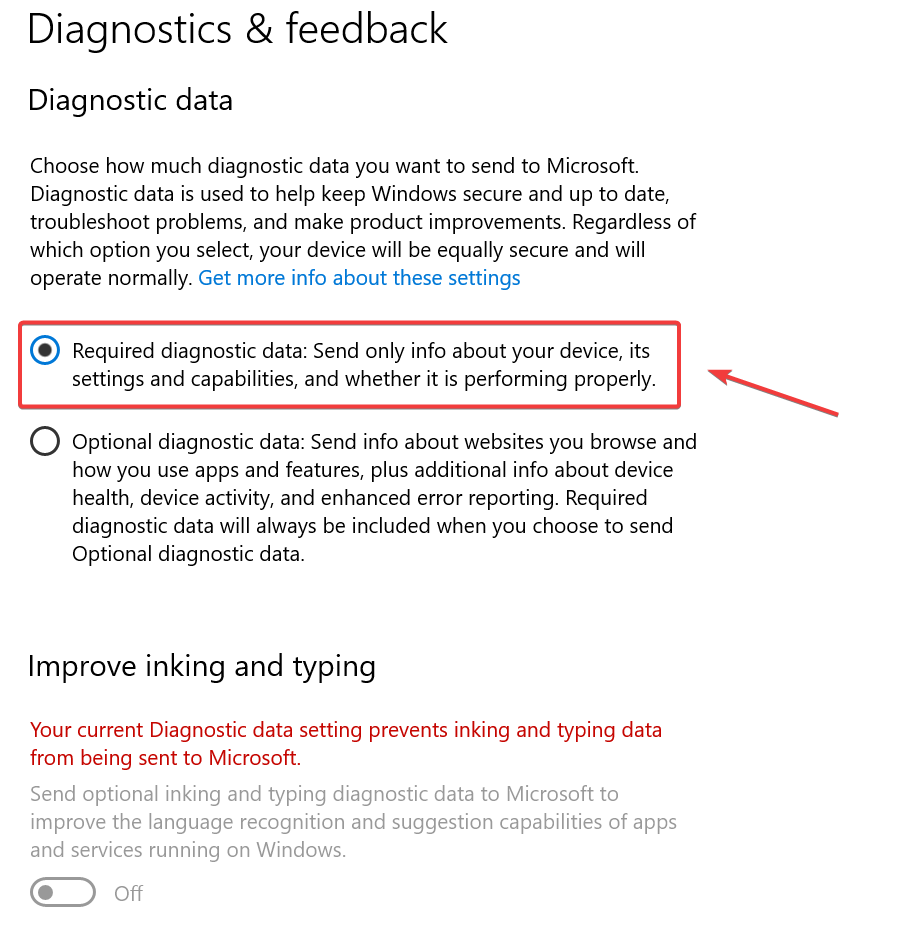 poista Keylogger Windows 11 -diagnostiikka ja palaute käytöstä
