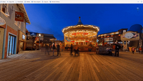 תמונות פנורמה של 360 מעלות OneDrive