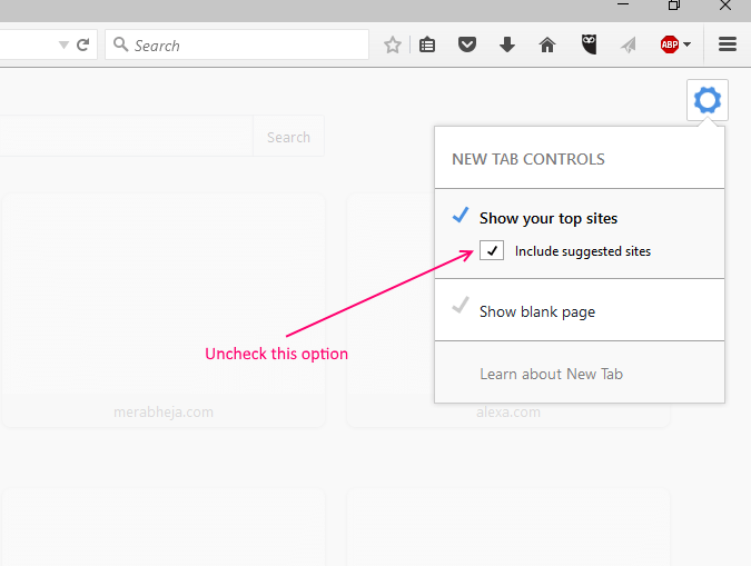 Cómo desactivar los sitios sugeridos en Firefox