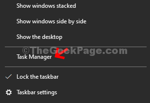 Haga clic con el botón derecho en el Administrador de tareas de la barra de tareas