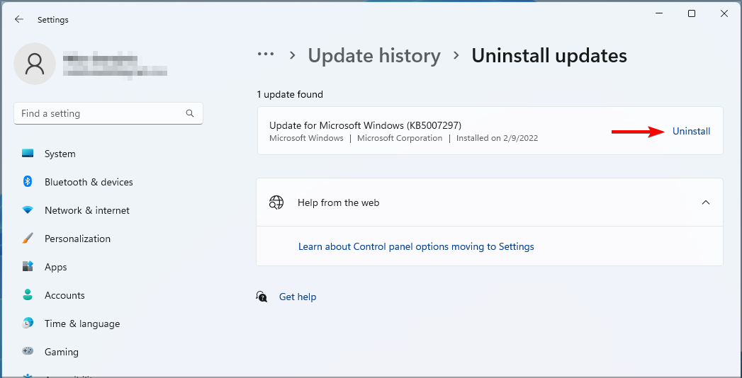 jak odinstalować przycisk aktualizacji systemu Windows 11