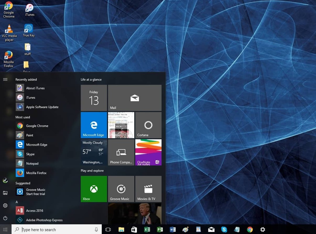 абстрактна тема Windows 10