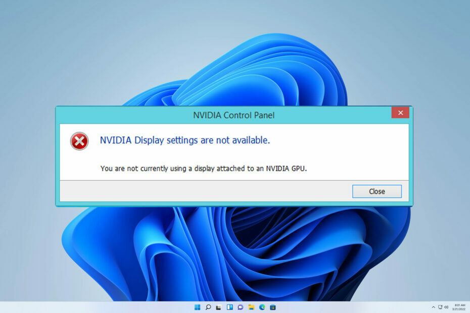 nie używasz obecnie wyświetlacza podłączonego do karty graficznej NVIDIA