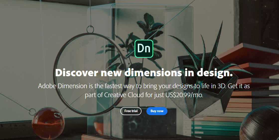 Adobe Dimension interiørdesign