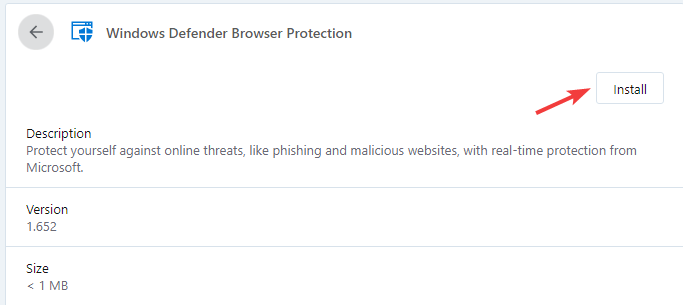 instalați protecția browserului Windows Defender