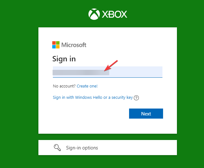 prijavite se v Xbox z Microsoftovim računom