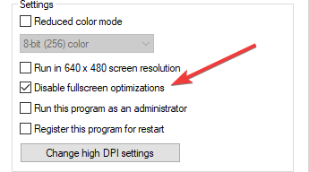 изключете оптимизацията на цял екран windows 10