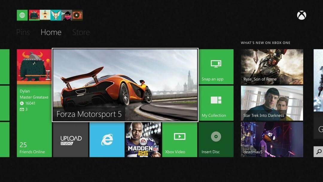 fifa 17 preso na primeira tela do painel do Xbox