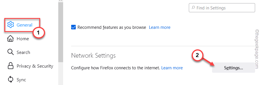 Параметри Мережа Firefox Мін