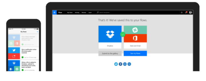 „Microsoft Flow“ suteikia „Gmail“ palaikymą ir pasirinktinę API
