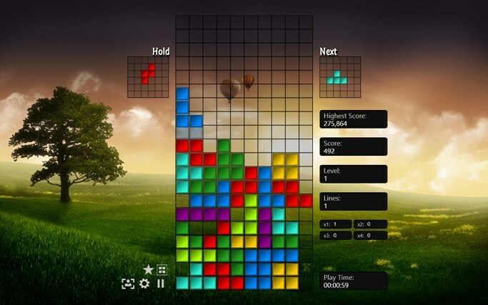 تطبيق tetris windows 8 الخاص بي