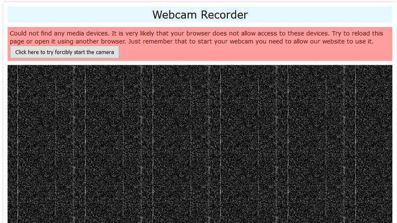 Webcamtests webbläsarinspelare