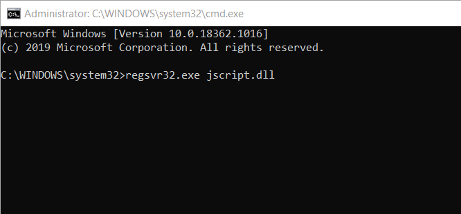 regsvr32.exe कमांड विंडोज़ मीडिया प्लेयर सर्वर निष्पादन विफल रहा