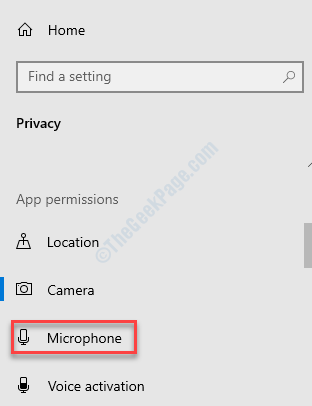 Impostazioni Privacy Microfono