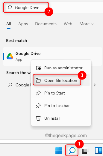 Szukaj na Dysku Google Otwórz lokalizację pliku Min