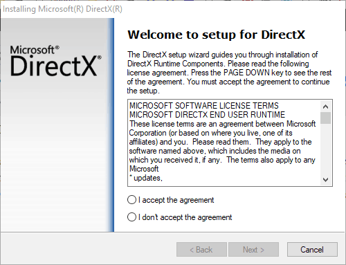DirectX seadistust d3dcompiler_43 dll ei leitud