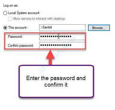 Conferma la password