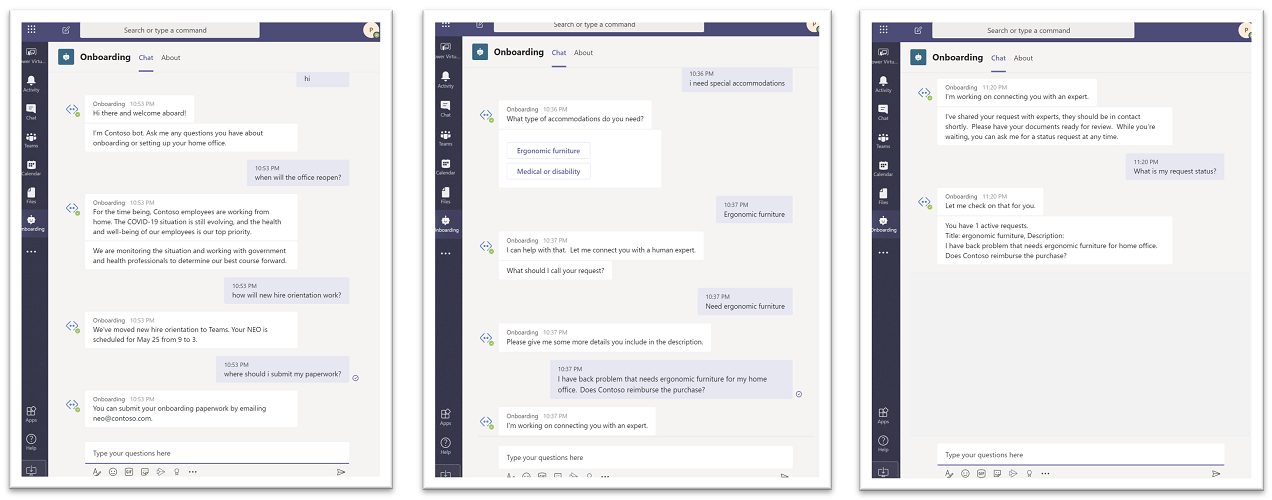 Chatbot Microsoft Teams -kotelossa