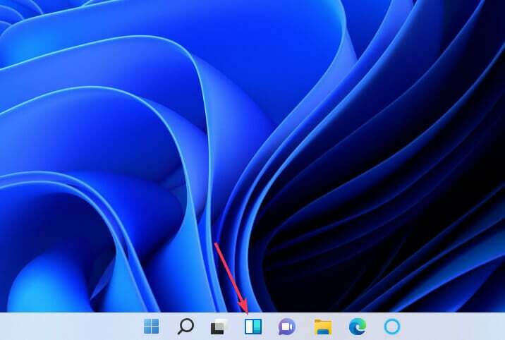 Przycisk Widgety w systemie Windows 11 Pogoda na pasku zadań