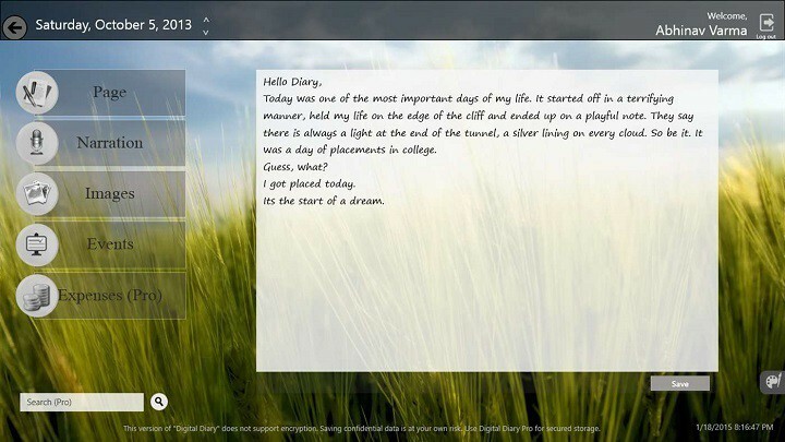 Digitalni dnevnik Windows 10 dnevnik dnevnik