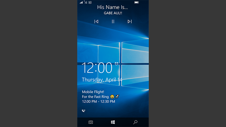 Sperrbildschirm-Kamera-App Win 10 Mobile