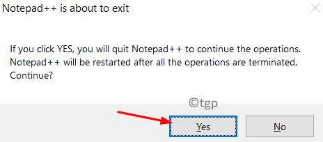 Apstipriniet Notepad Restart Min