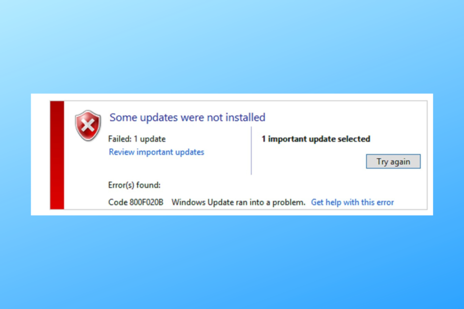 800f020b Windows-Aktualisierungsfehler
