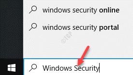 Zaženite vrstico za iskanje sistema Windows Varnost sistema Windows