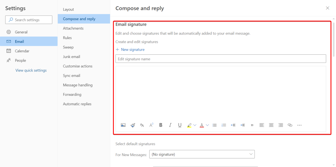 كيفية إعداد وتحديث التوقيع في Outlook