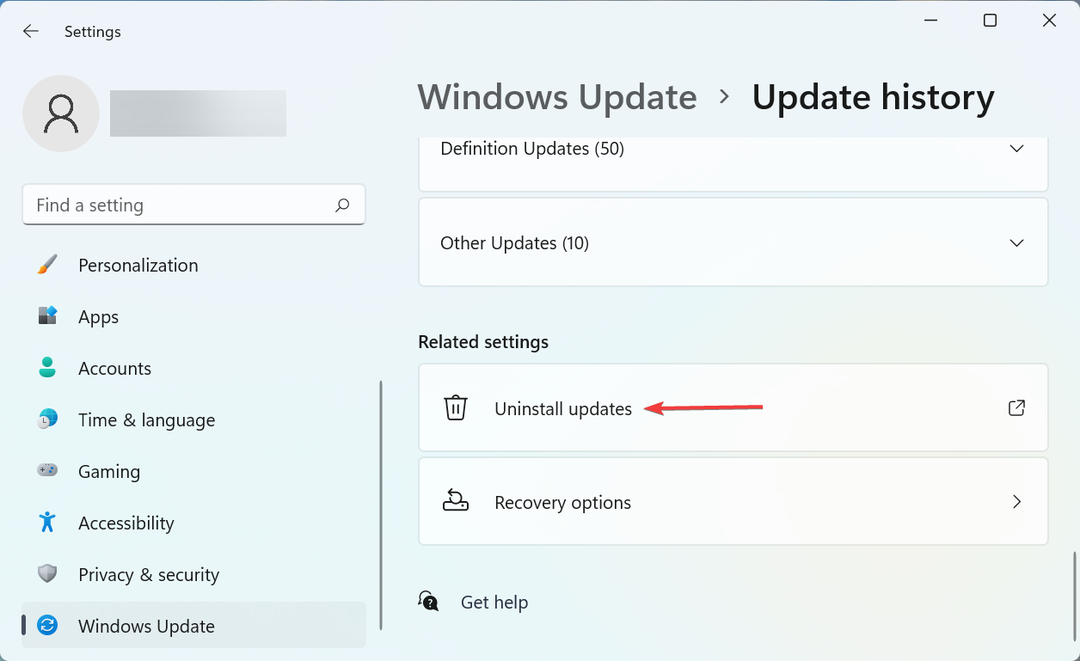 Disinstalla gli aggiornamenti per correggere Windows 11 che non stampava a colori