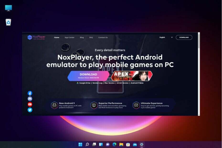 NoxPlayer Android-emulator er Hyper V-kompatibel