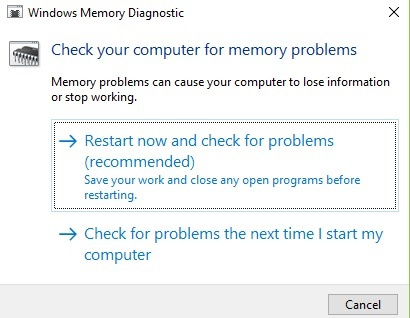 불량 메모리 Windows PC 수정