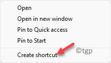 Kontrolpanelvisning med store ikoner Windows -værktøjer Højreklik på Opret genvej