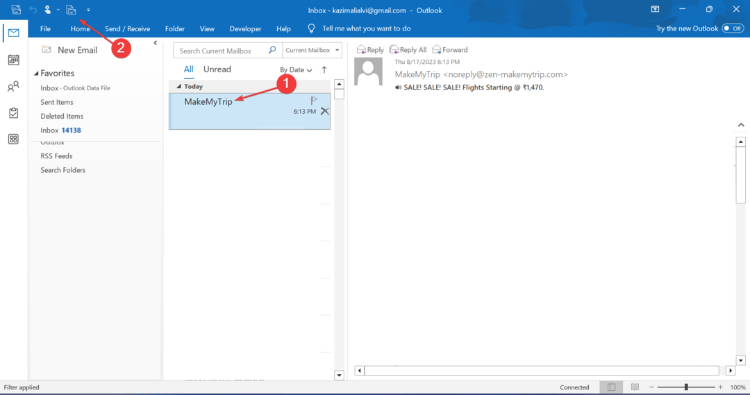 Skatiet ziņojuma avotu programmā Outlook, neatverot e-pastu