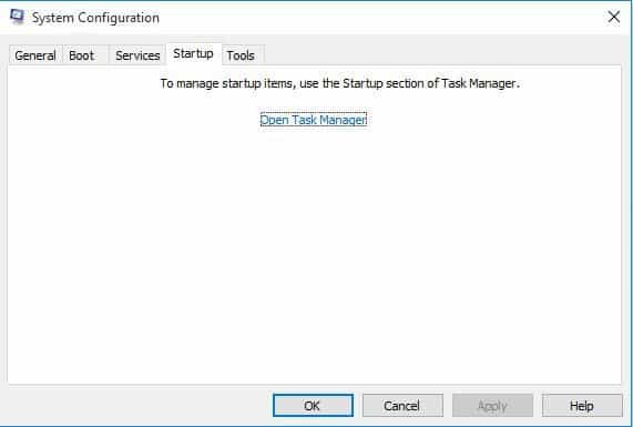 το open task manager Τα Windows 10 δεν θα ξεκινήσουν