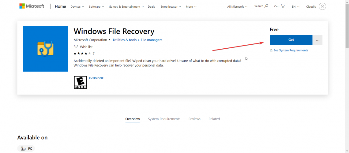 Last ned Windows File Recovery