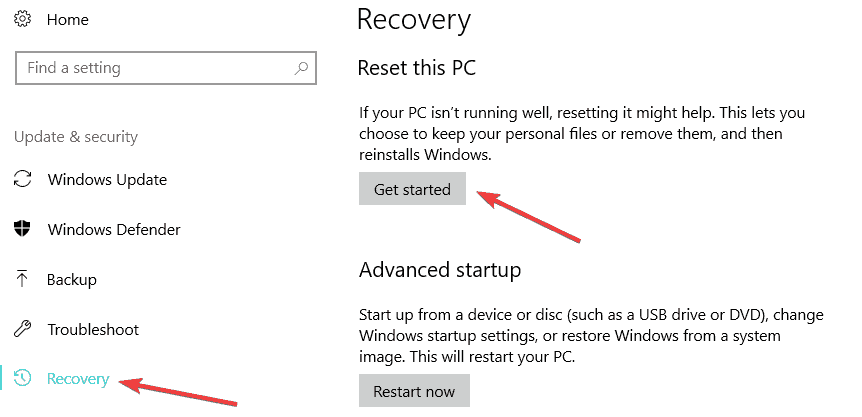 obnovte Windows 10