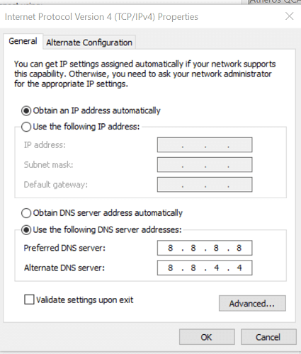 Ethernet adapter hiba