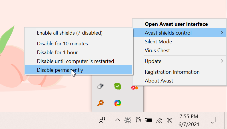 Les paramètres de contrôle du bouclier Avast civ 6 ne démarrent pas Steam
