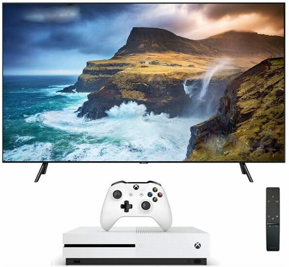 Samsung QN49Q70RA og Microsoft Xbox One S 1TB-pakke