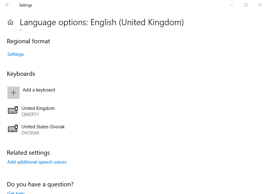 Keelevalikud, kuidas klaviatuuri paigutust eemaldada Windows 10-s