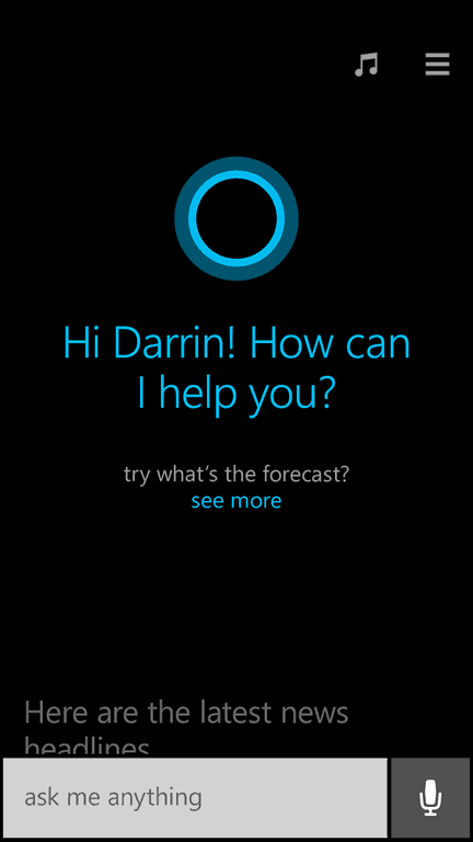 Cortana Windows 8.1 st