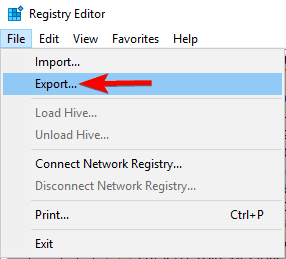 exportný register