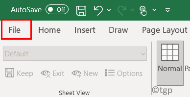 Excel 파일 메뉴 최소