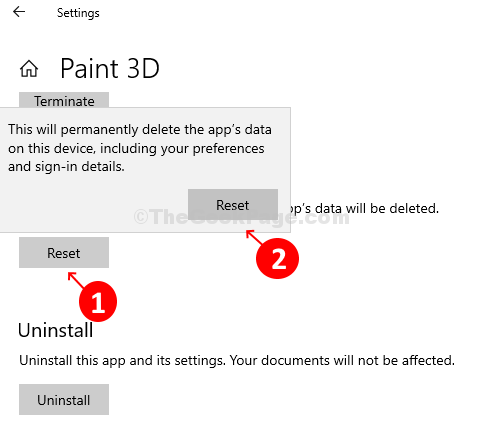 Paint 3D-Fenster zurücksetzen