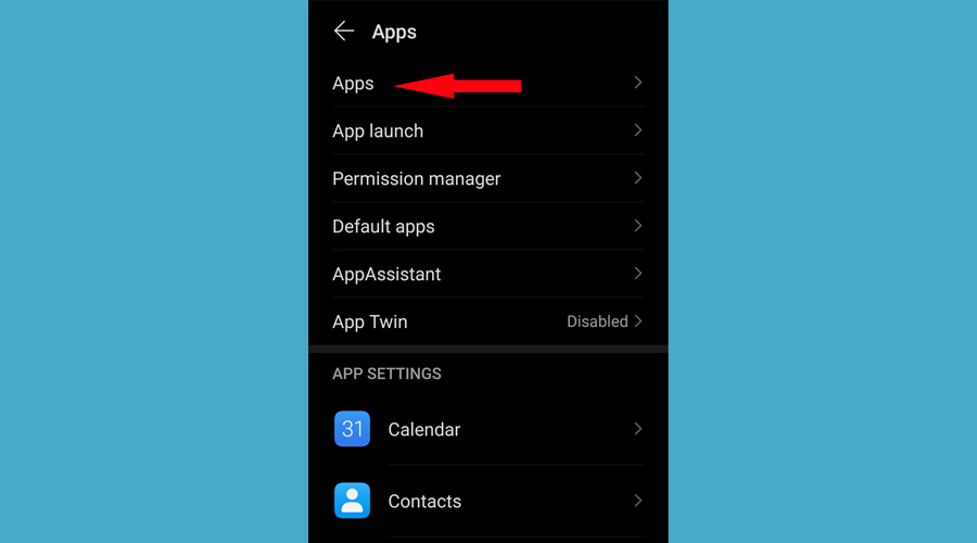 Paramètres des applications Android