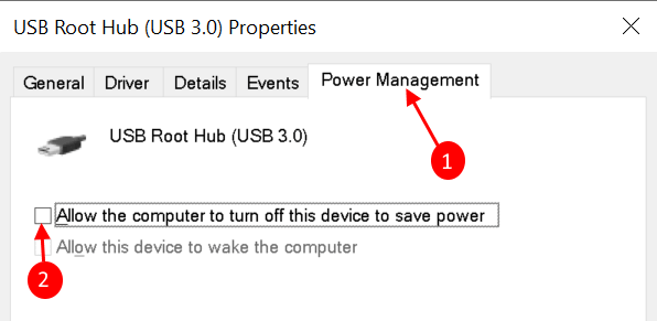 Min. USB-energiebeheer